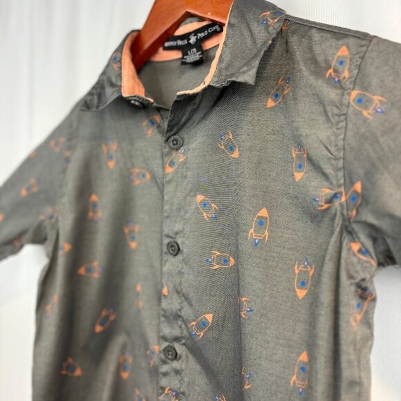 Beverly Hills Polo Club Kids Rocket Ship Button Up Shirt - Picture 2 of 9